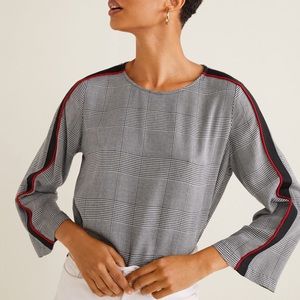 MANGO Houndstooth Pattern Blouse/Top